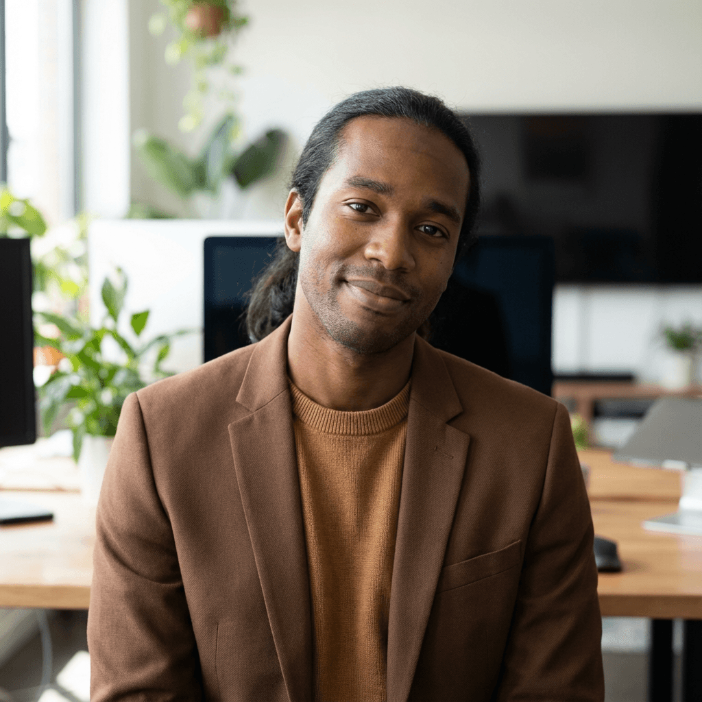 Omar S. in a collared shirt
